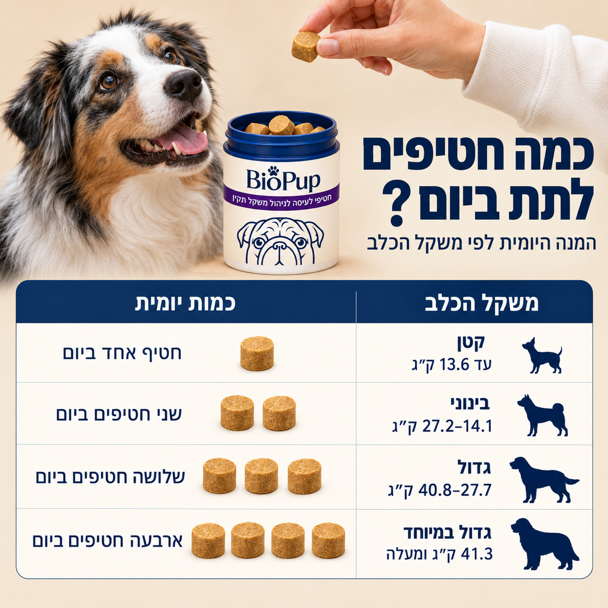 חטיפים לניהול משקל אצל כלבים