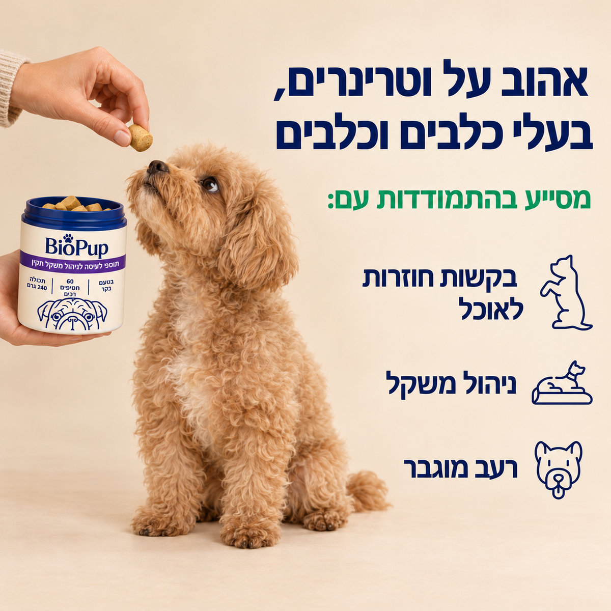 חטיפים לניהול משקל אצל כלבים